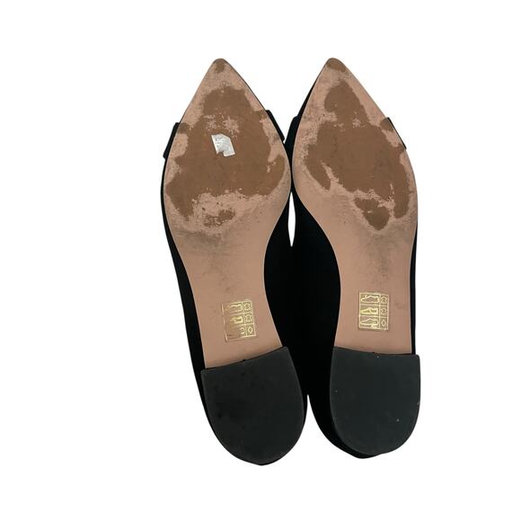 J.Crew Black Suede Crystal Embellished Pointed Toe Flats Size 8.5 - Picture 12 of 13